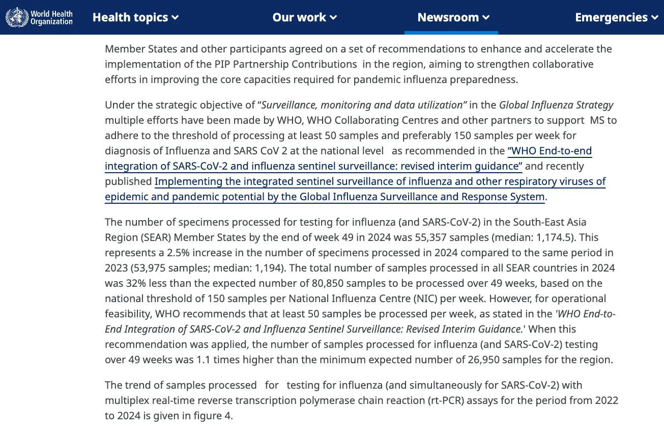 WHO fordert weltweit 90.000 Influenza- und COVID-PCR-Tests pro Monat – verteilt auf 153 Labore in 131 Ländern, einschließlich der US-CDC