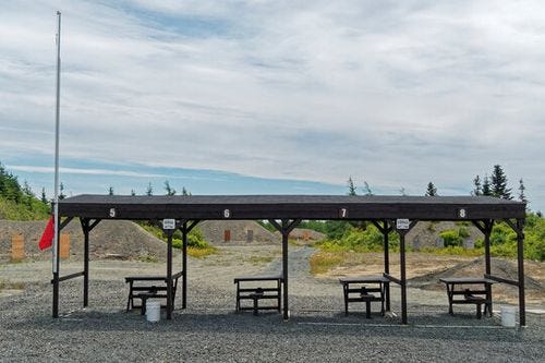 Basic outdoor shooting range in rural Canada.