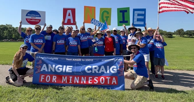 Angie with supporters.