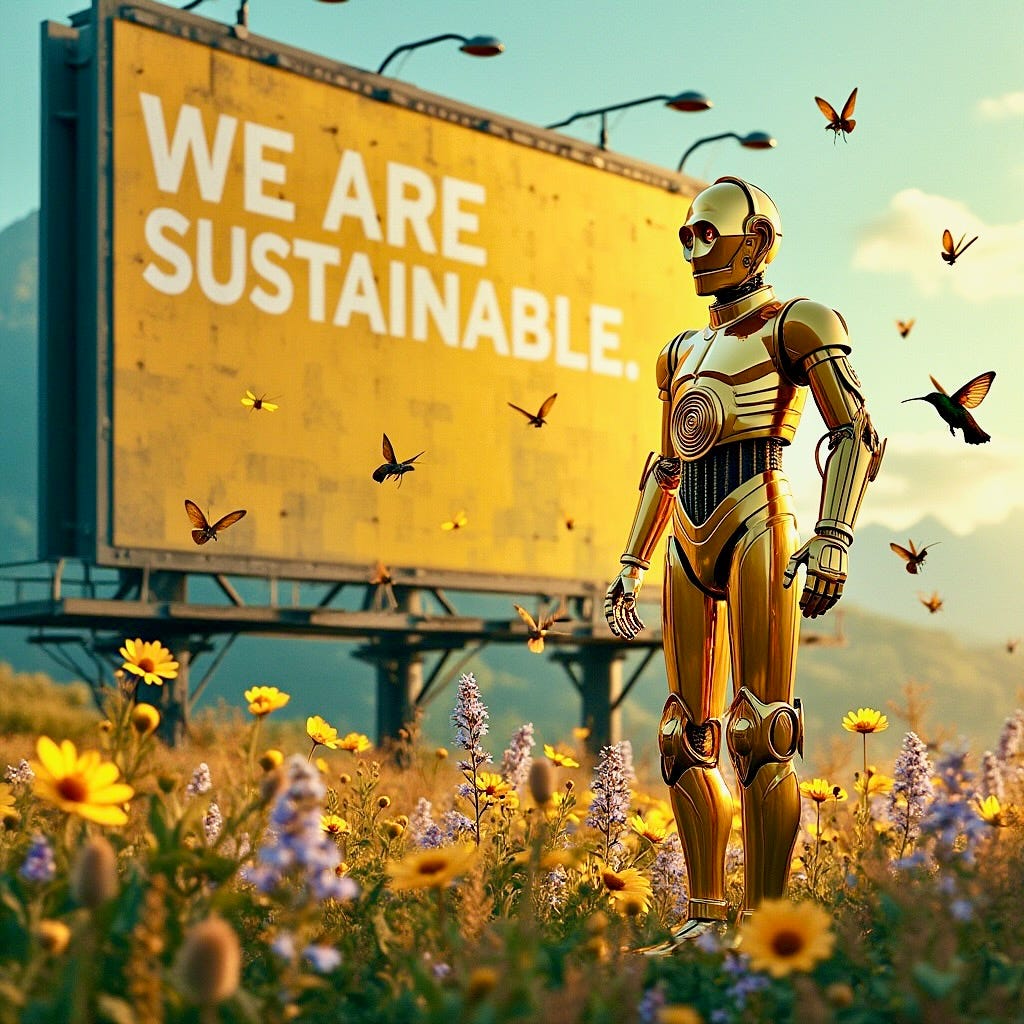 A robot standing in a field of flowers

Description automatically generated