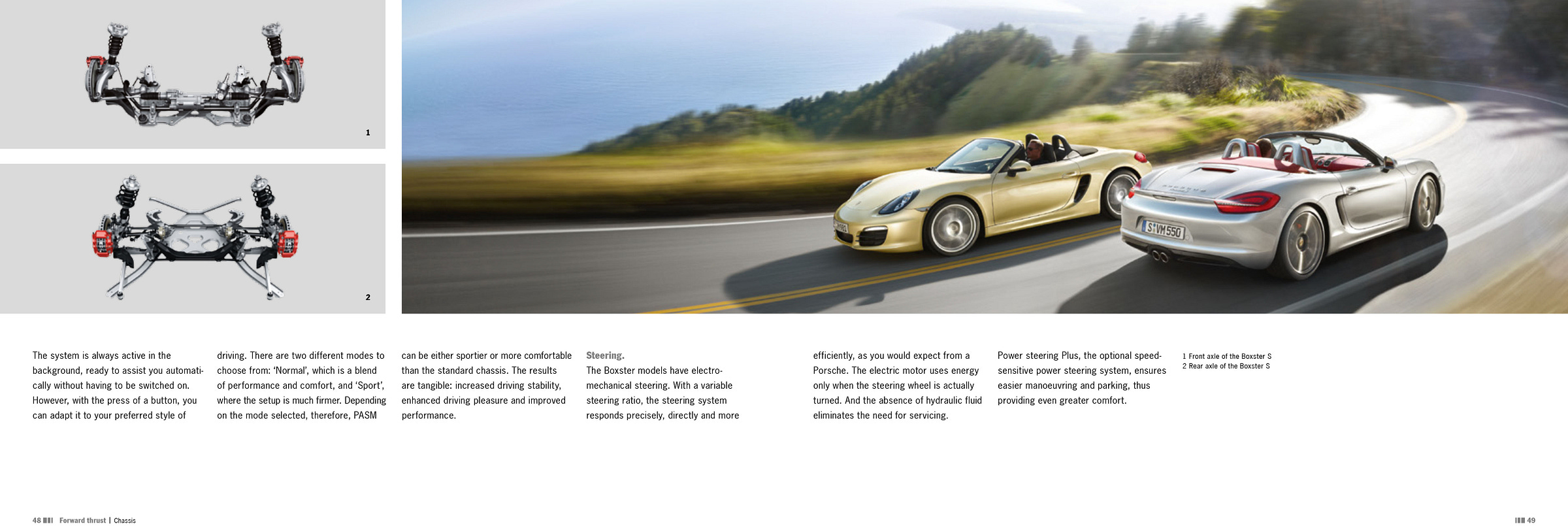 Porsche Boxster 981 2015 brochure suspension chassis steering