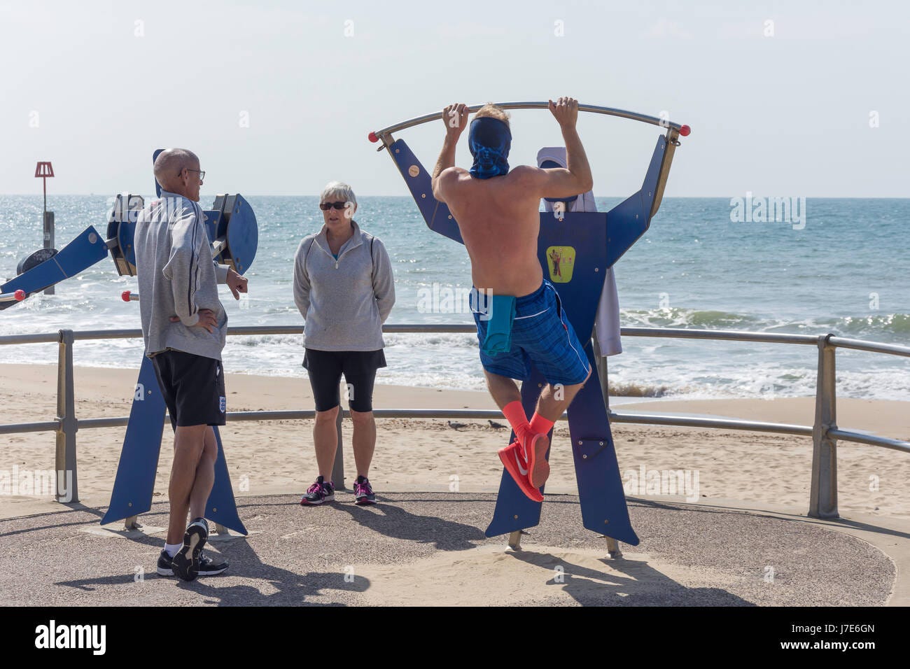 Boscombe beach gym hi-res stock photography and images - Alamy
