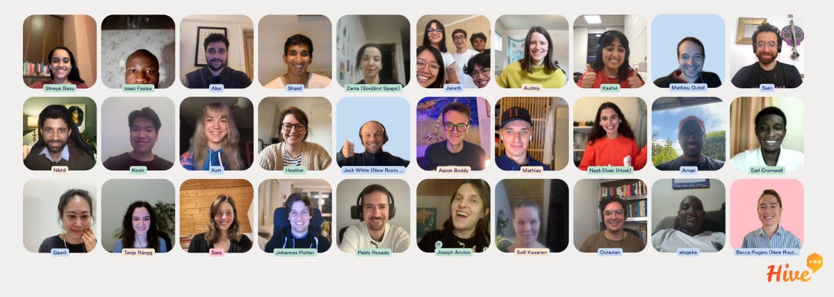 Collage of attendees at the farmed animal welfare meetup at EA Connect