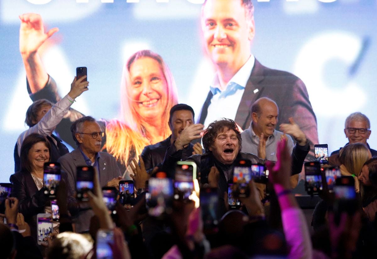 El presidente Javier Milei llam&oacute; a pintar de violeta todo el pa&iacute;s, en referencia al color que caracteriza a La Libertad Avanza.