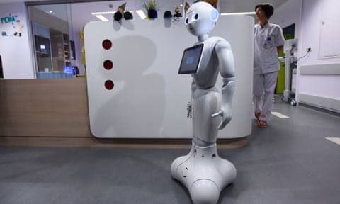 Pepper was adapted to support reception teams.