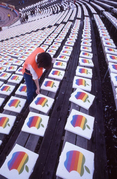 Image result for super bowl 1985 seat cushions apple