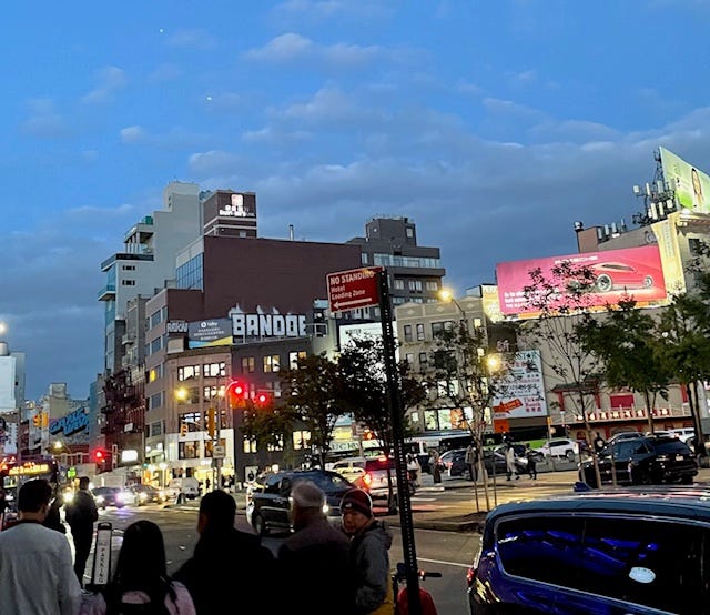 early evening scene the bowery, chinatown, nyc