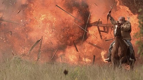 Karen Kemmerle on X: "2. Wilford Brimley gets to have a Cajun accent and  ride away from an explosion. https://t.co/5Cw0oUJmTb" / X