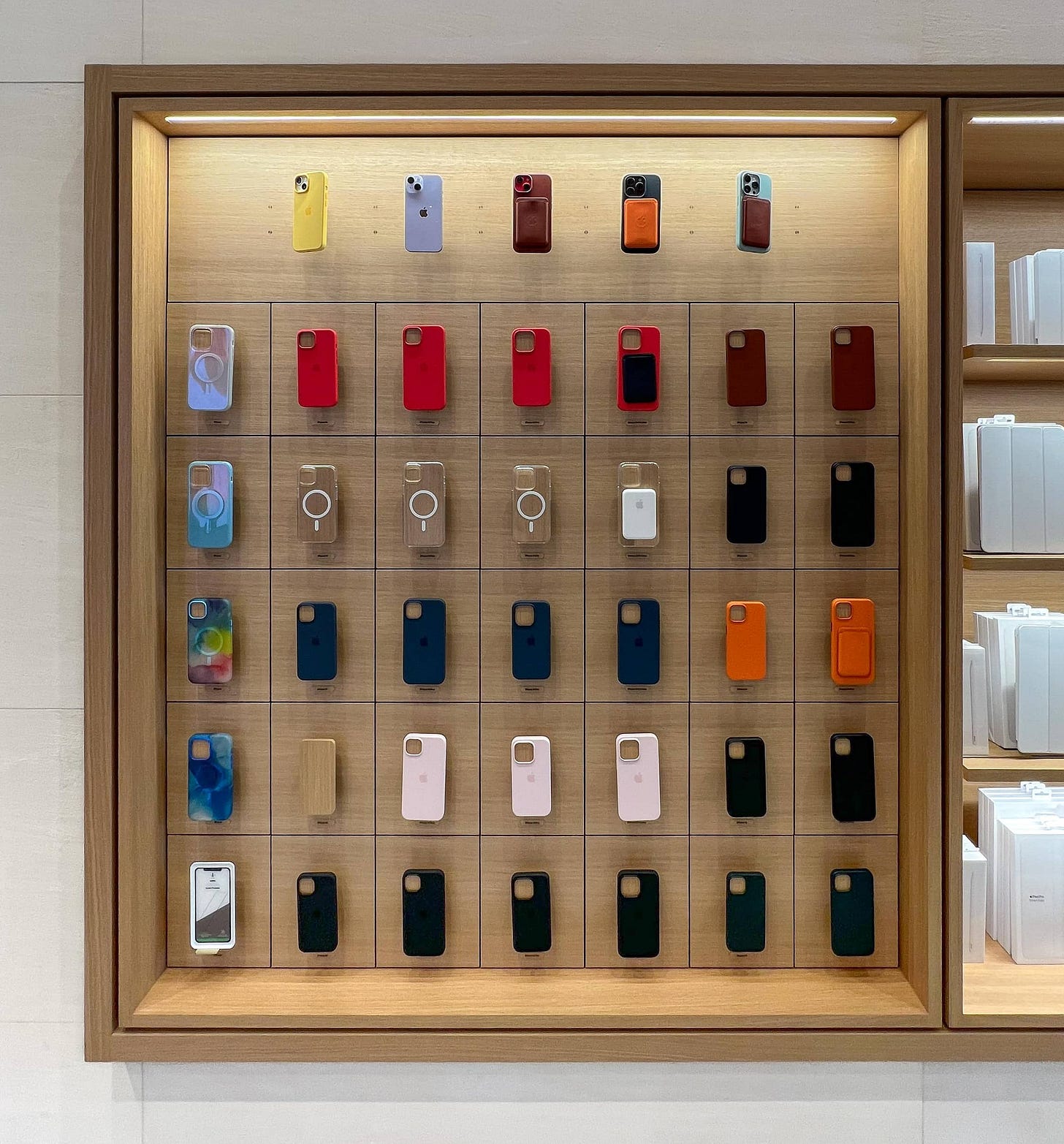 The iPhone case bay at Apple Pacific Centre.