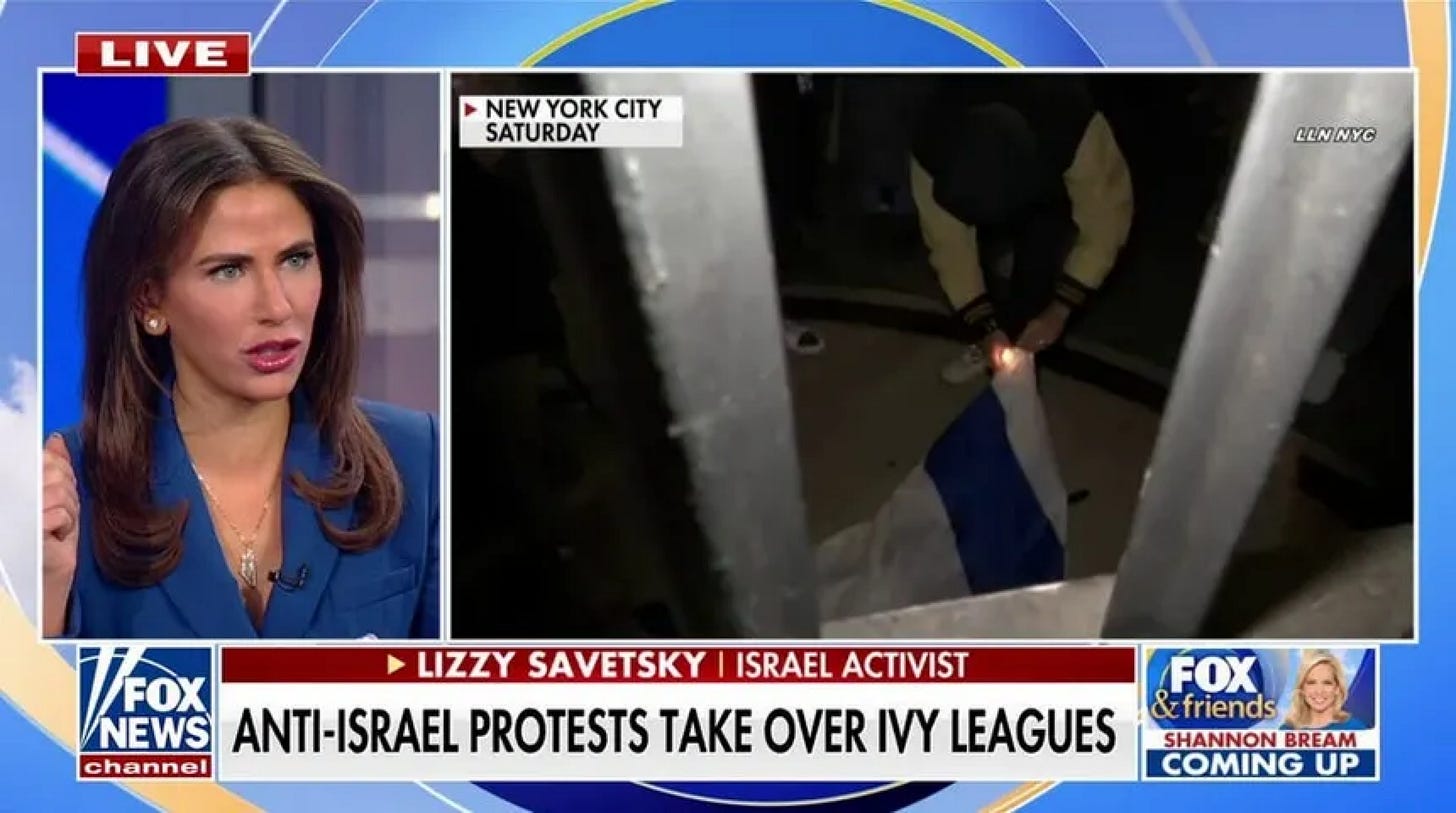 Lizzy Savetsky on Fox News, using a mainstream American platform to push a Kahanist Netanyahu war agenda deeper into U.S. public life. Lizzy Savetsky on Fox News, using a mainstream American platform to push a Kahanist Netanyahu war agenda deeper into U.S. public life.