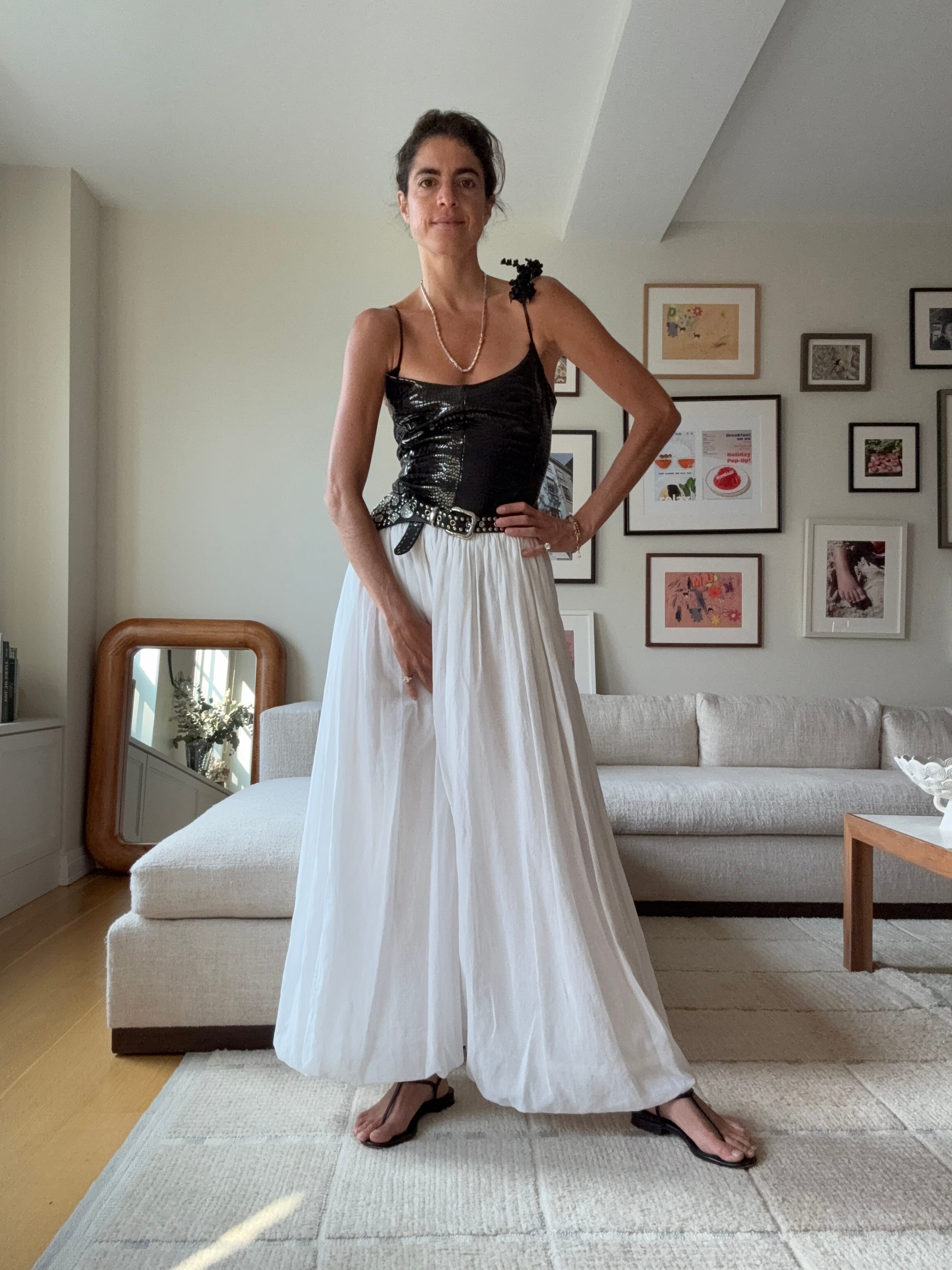 T-straps and maxi skirts
