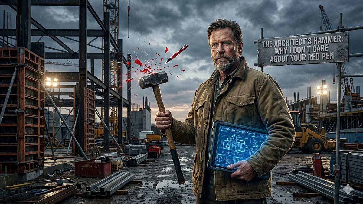 The Architect’s Hammer: Why I Don’t Care About Your Red Pen