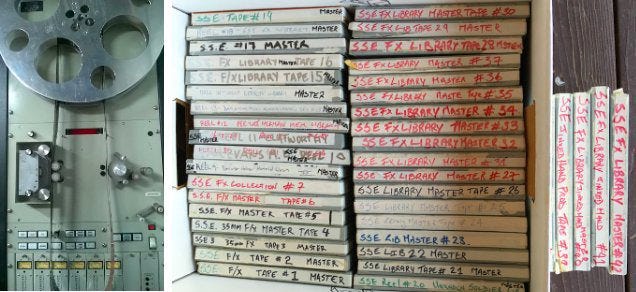 Une bibliothèque remplie de bandes magnétiques Une bibliothèque remplie de bandes magnétiques