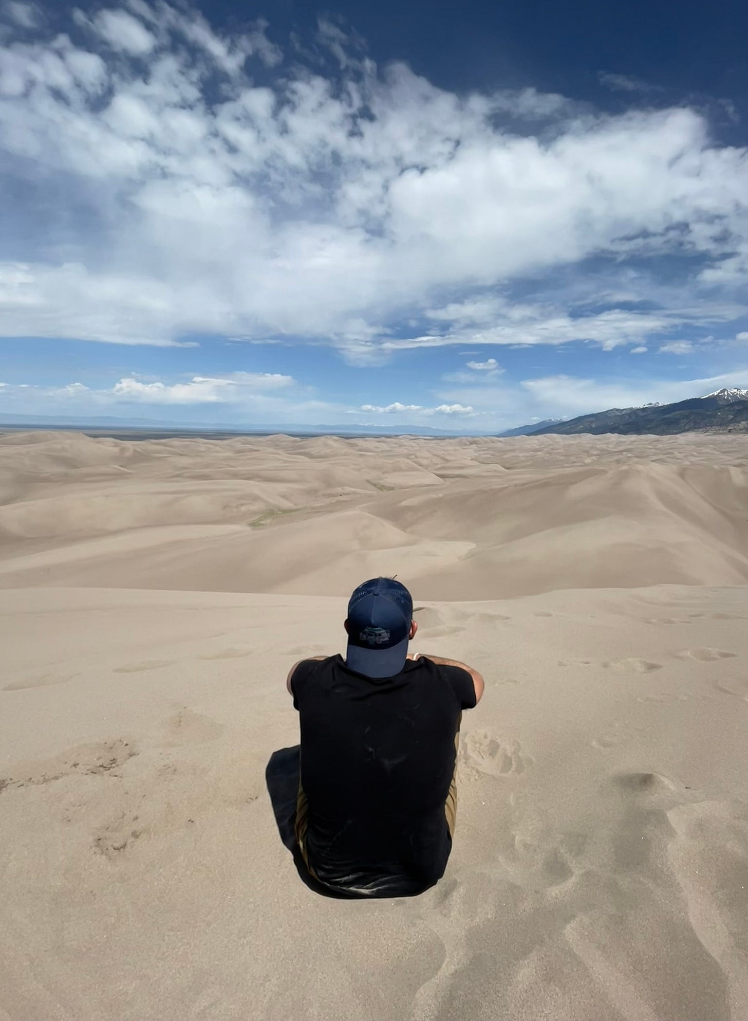 Enjoying the view at the Great Sand Dunes National Park, Colorado, USA