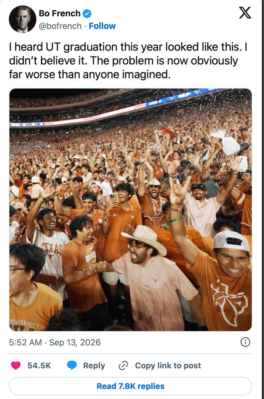 Bo French tweet about how there's too many Indian kids going to UT, and this is a bad thing that is horrifying him. Bo French tweet about how there's too many Indian kids going to UT, and this is a bad thing that is horrifying him.