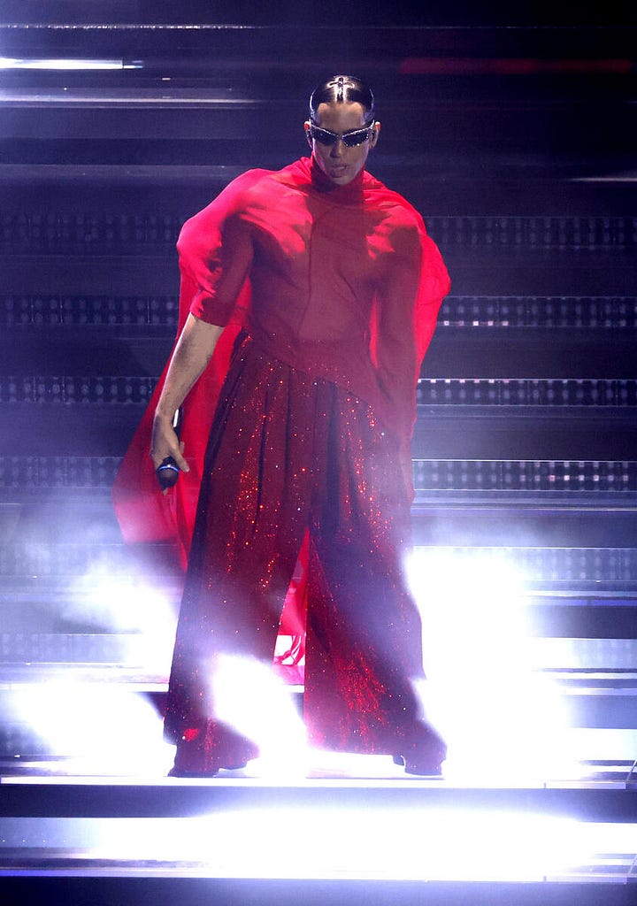 Bianca Balti, Achille Lauro, Vittoria Ceretti and Mahmood during the past editions of Sanremo Festival 