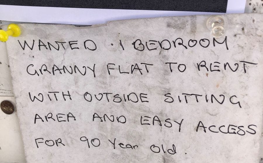 An ad posted by a homeless woman in the Blue Mountains