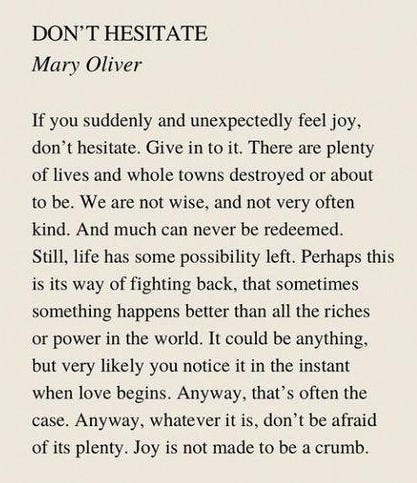 r/Poetry - [POEM] Don't Hesitate by Mary Oliver