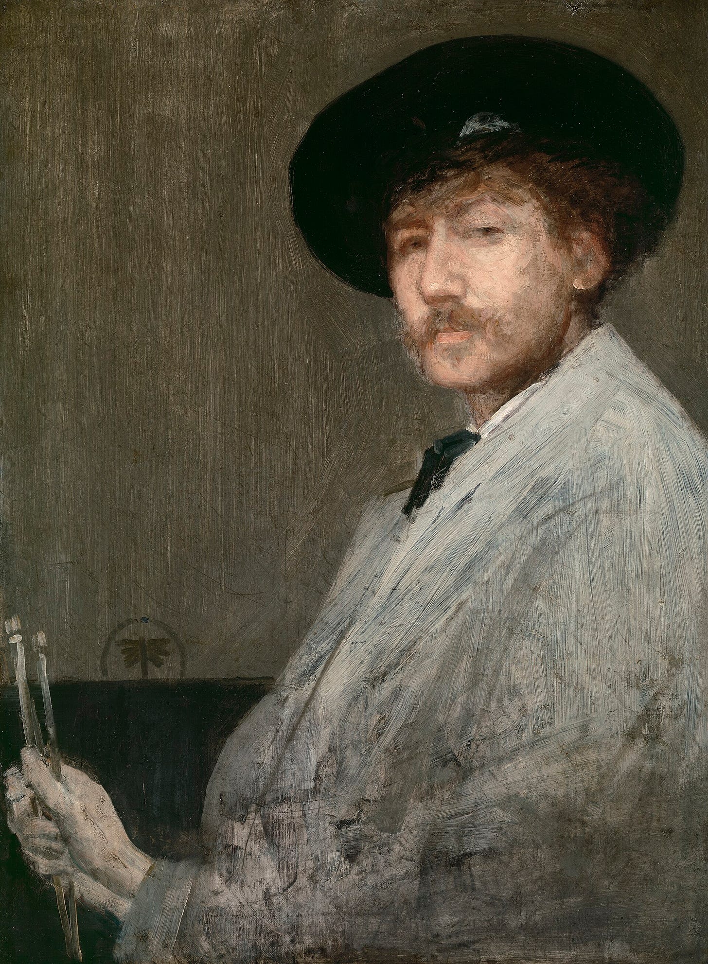A self portrait of James McNeill Whistler. A self portrait of James McNeill Whistler.