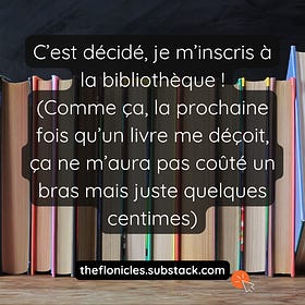 "2026 sera l'année des locations à la bibliothèque !", dit-elle pour la dixième fois.