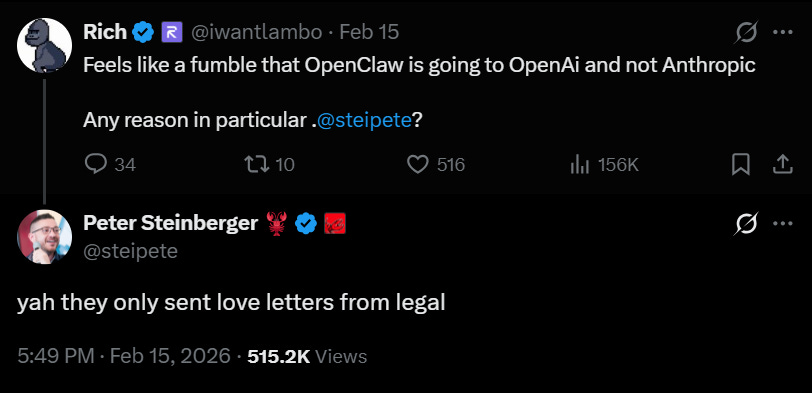 Meta тоже приглашала его на работу, а вот Anthropic слал только юридические претензии, вот так выбор и решился