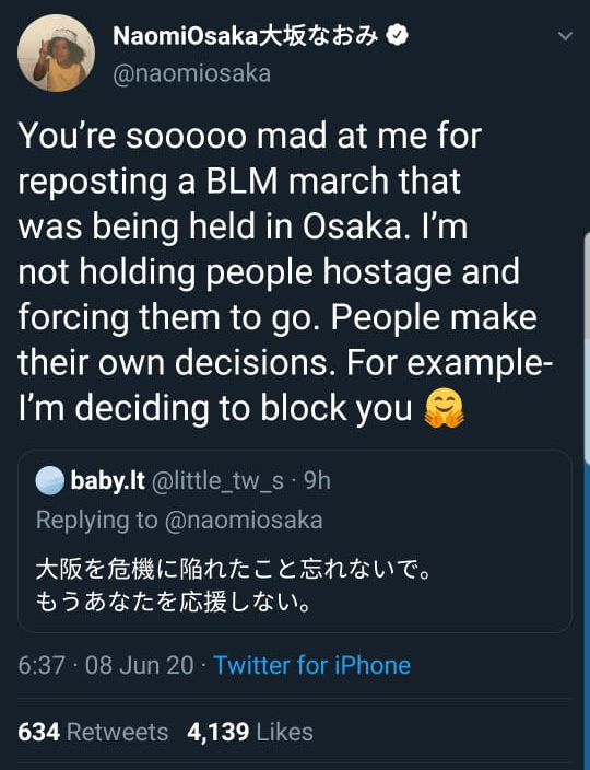 I'm Deciding to Block You" - Naomi Osaka Deletes Tweet After ... I'm Deciding to Block You" - Naomi Osaka Deletes Tweet After ...