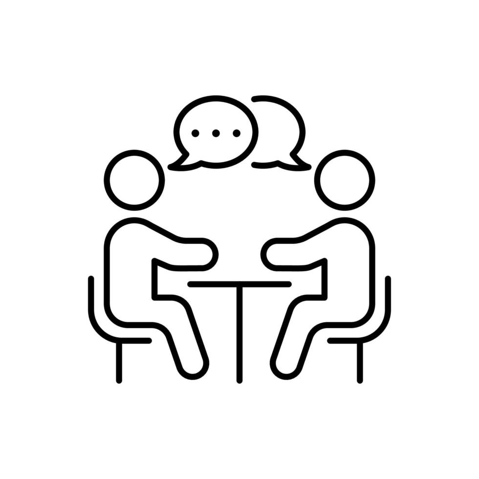 Human Resource Manage Line Icon. Job Interview Meeting Linear Pictogram.  Recruitment Find Work Career Communication Outline Icon. Employer Hire  Employee. Editable Stroke. Isolated Vector Illustration. 10308054 Vector  Art at Vecteezy
