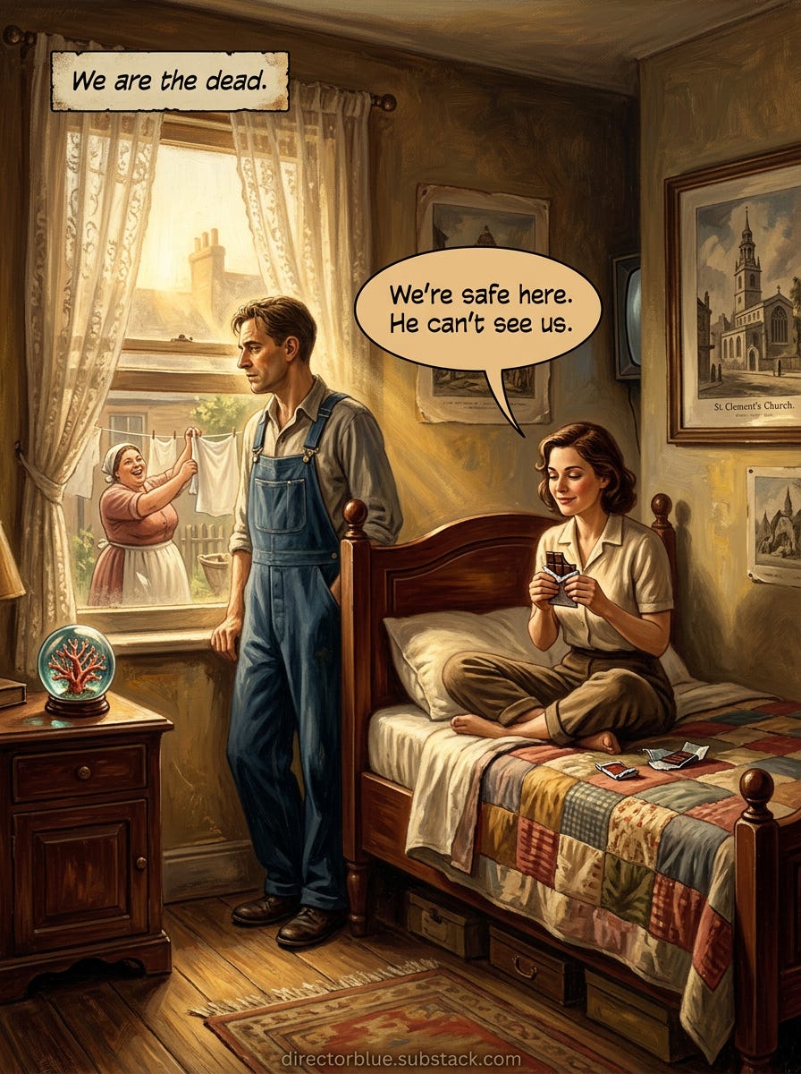 orwells 1984 scene Image PromptA warm intimate 3x4 vertical interior scene in Paolo Serpieris richly textured painterly style golden afternoon light streaming through a dusty window with lace curtains Winston and Julia are in the rented roo_image_1 orwells 1984 scene Image PromptA warm intimate 3x4 vertical interior scene in Paolo Serpieris richly textured painterly style golden afternoon light streaming through a dusty window with lace curtains Winston and Julia are in the rented roo_image_1