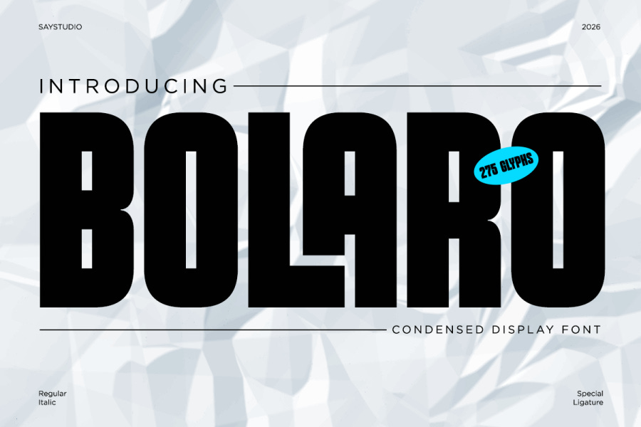 Bolaro Bold Condensed Font