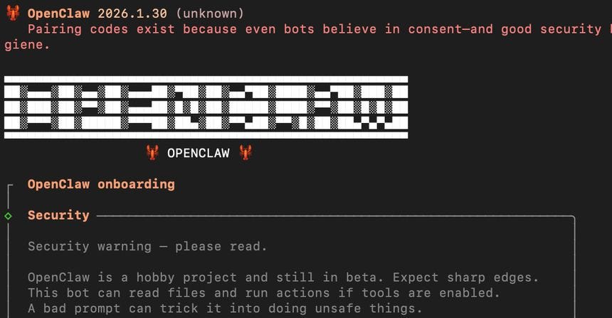 OpenClaw's onboarding process