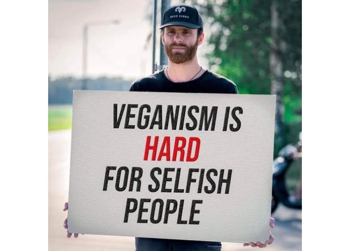 Veganism isn’t hard—it just requires caring beyond your own plate. If convenience outweighs compassion, that’s a choice, not a limitation. Millions thrive on a cruelty-free diet, proving it’s possible. The real challenge? Overcoming selfish habits, not giving up animal products. 🌱 Veganism isn’t hard—it just requires caring beyond your own plate. If convenience outweighs compassion, that’s a choice, not a limitation. Millions thrive on a cruelty-free diet, proving it’s possible. The real challenge? Overcoming selfish habits, not giving up animal products. 🌱