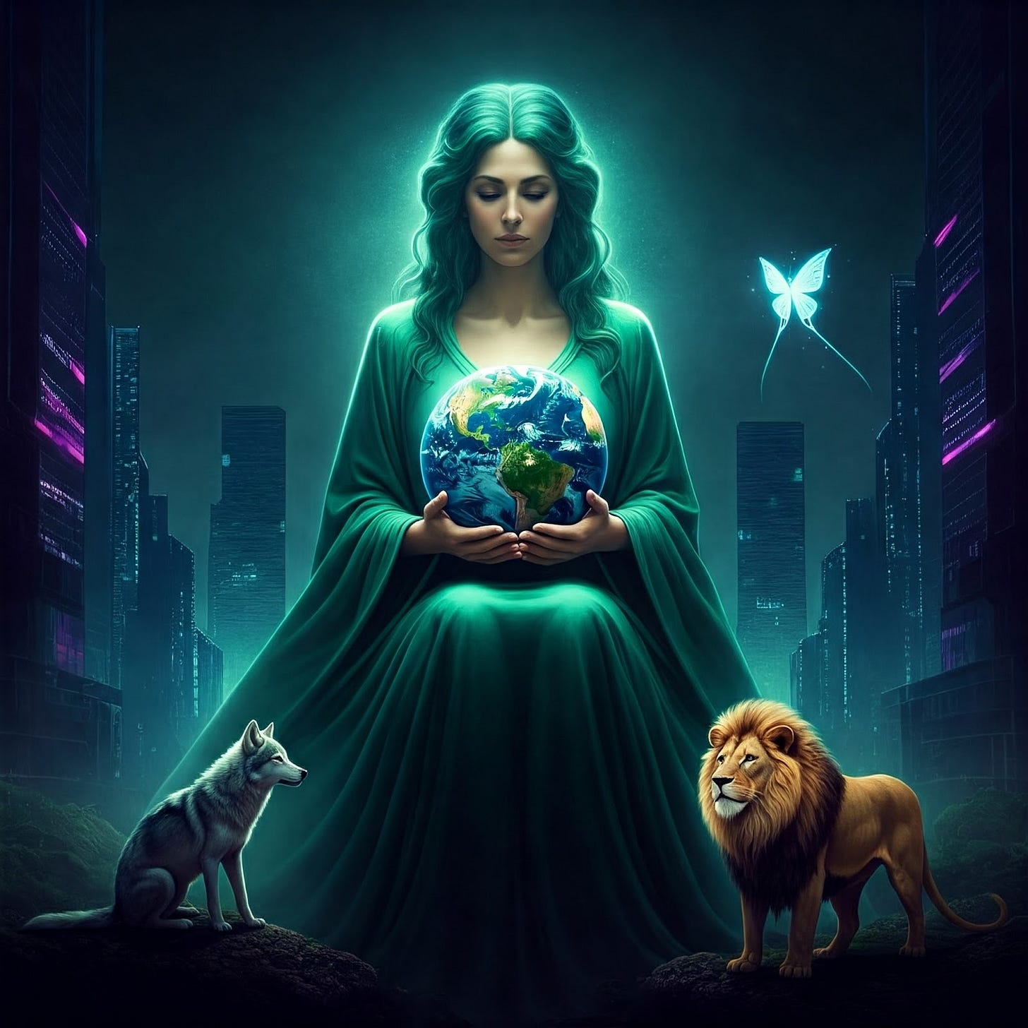 Image of Mother Earth with our planet restored and repaired. Image of Mother Earth with our planet restored and repaired.