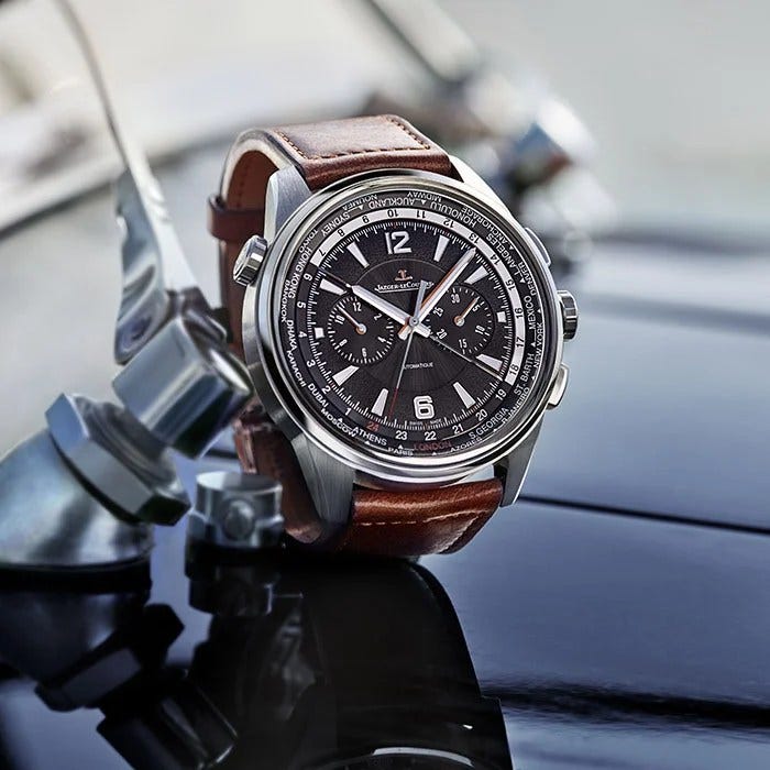  The Polaris Chronograph WT has a world time function that displays 24 different time zones simultaneously. 