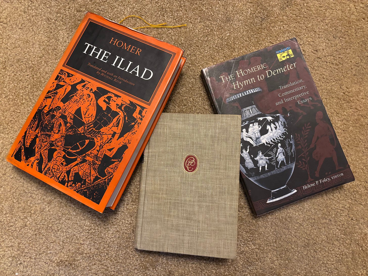 A trio of books: Homer's The Iliad, The Odyssey, and the Homeric Hymn to Demeter