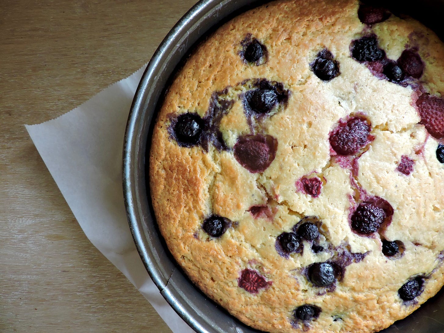   Berry Medley:  Add the zest of one lemon to the dry ingredients. Use a mixture of berries for the fruit (I used a frozen mix of raspberries, blueberries, blackberries, and strawberries). It was a popular flavor! 