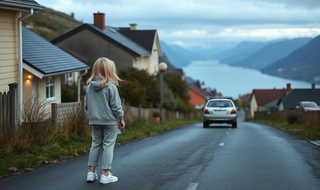 She threw me out of the car and disappeared down the road.