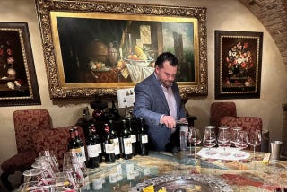 Julian pours for the first tasting Julian pours for the first tasting