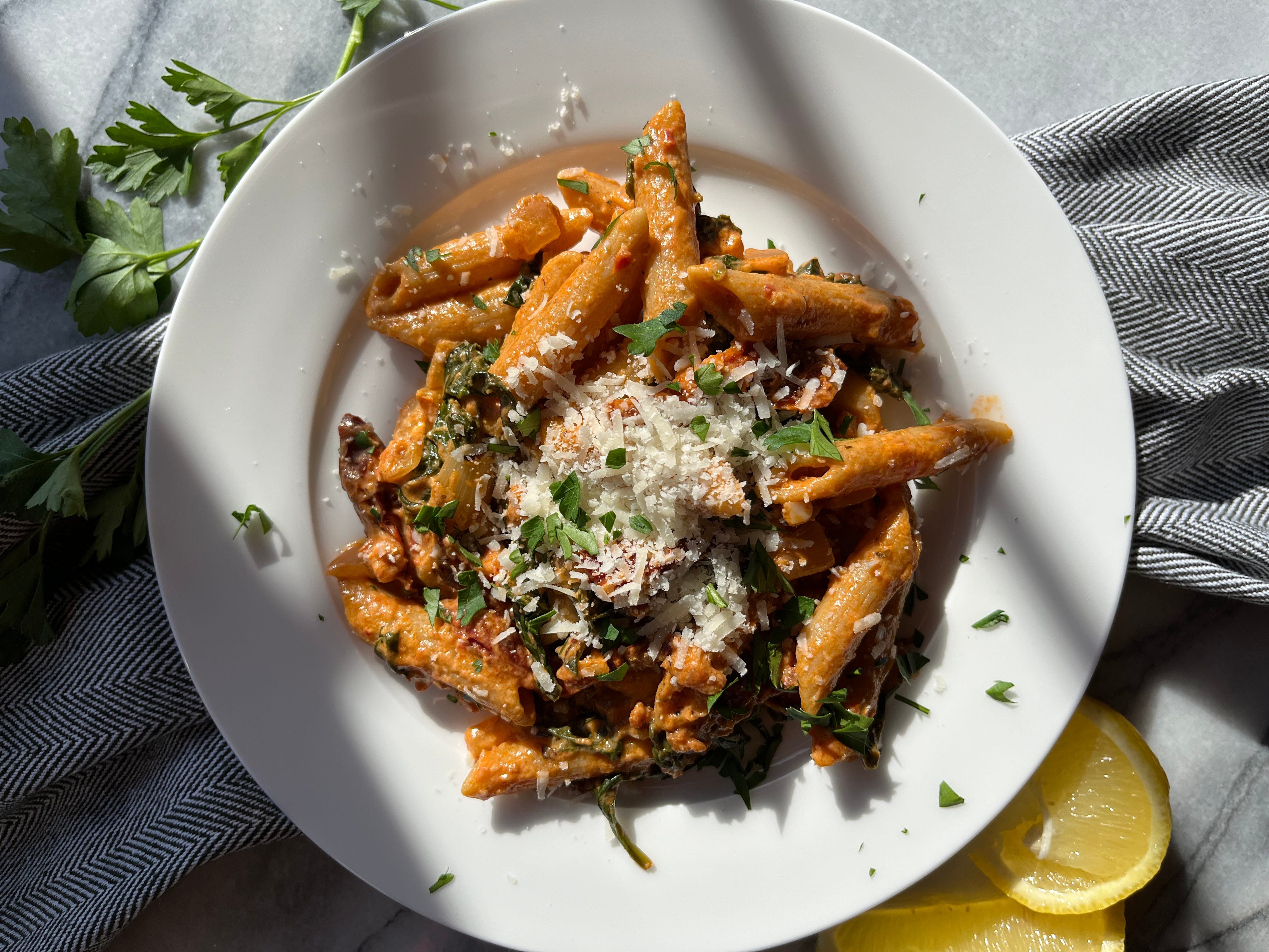 Sun-Dried Tomato Pasta - by Darlene Zimmerman, MS, RD