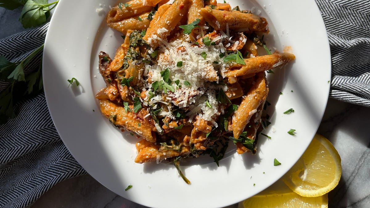 Sun-Dried Tomato Pasta - by Darlene Zimmerman, MS, RD