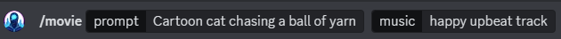 FullJourney Discord prompt for "Cartoon cat chasing a ball of yarn"