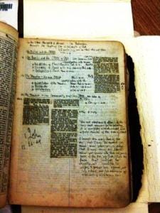 Oswald Chambers' Bible, Wheaton College Special Collections Library, what Bible did Oswald Chambers use? Lecture outlines in the Bible