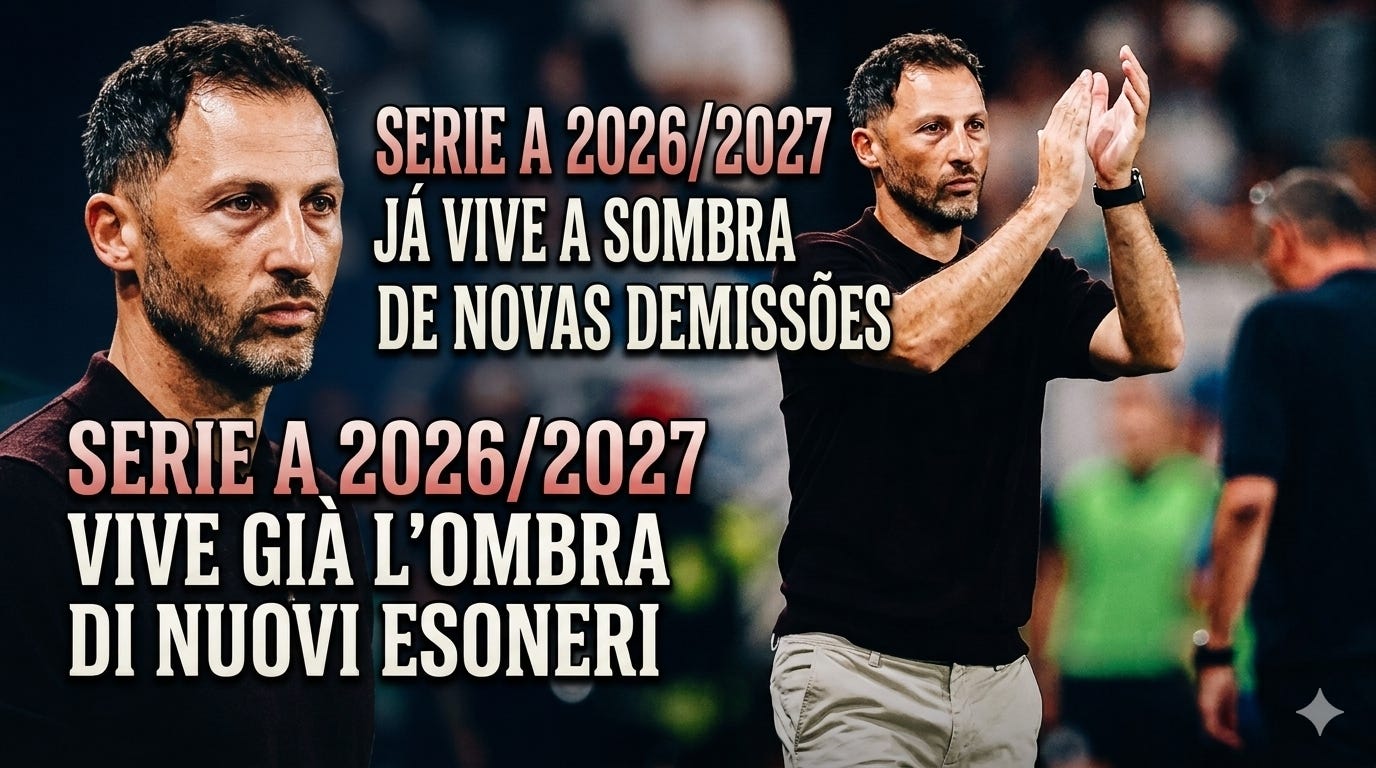 Serie A 2026/2027 já vive a sombra de novas demissões - Serie A 2026/2027 vive già l'ombra di nuovi esoneri
