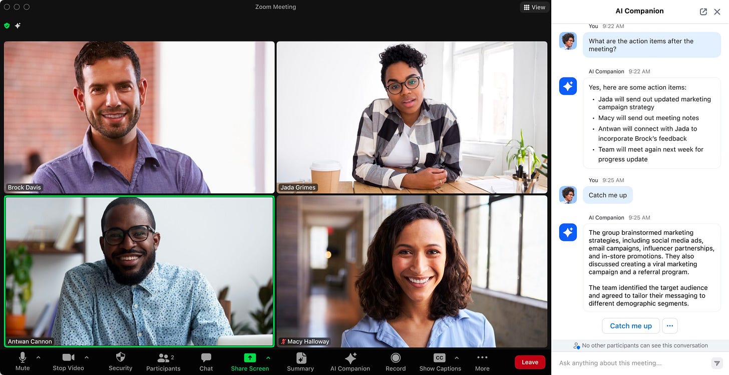 Zoom AI Companion in-meeting questions