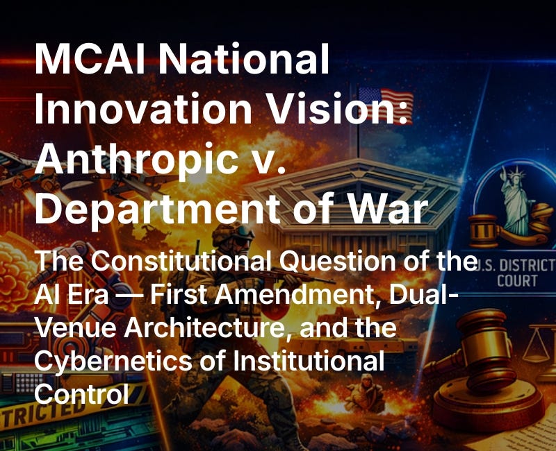 MCAI National Innovation Vision: Anthropic v. Department of War