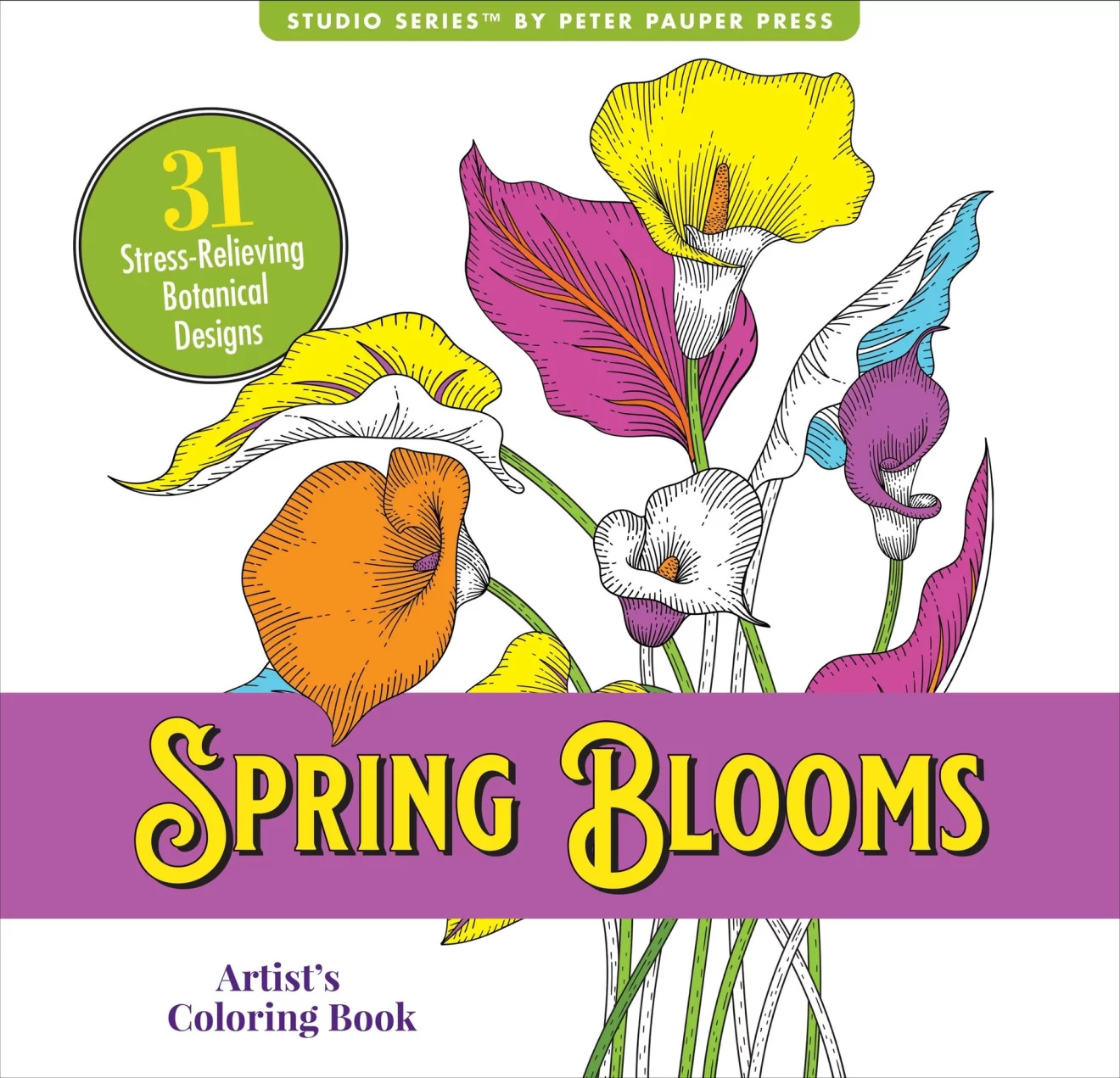 Spring Blooms Artist's Coloring Book front cover.