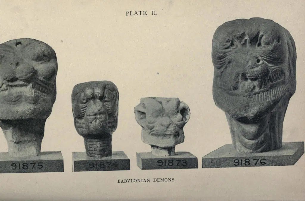 A group of stone sculptures

Description automatically generated