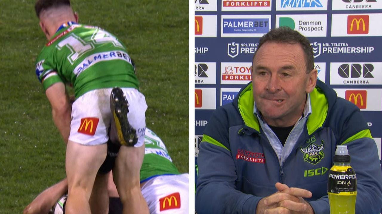 NRL 2022: Ricky Stuart calls Jaeman Salmon a weak gutted dog, kick to  groin, Tom Starling, Raiders vs Panthers, Round 21