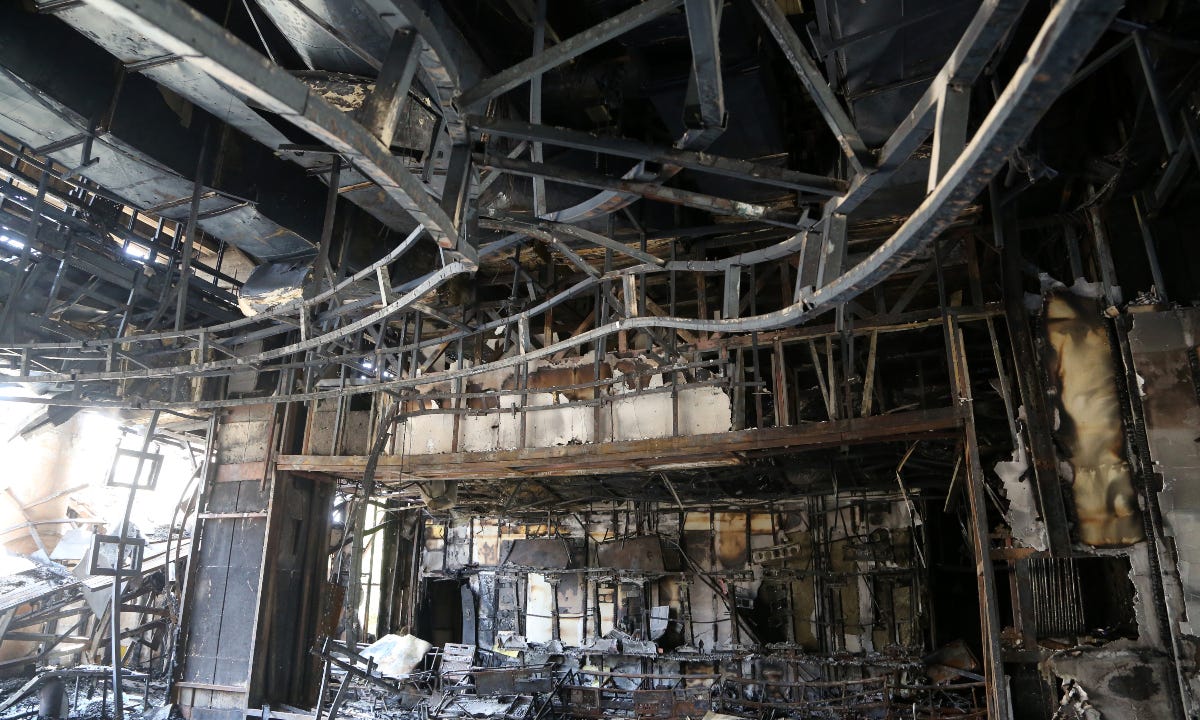 On June 19, 2025, local time in Tehran, Iran, the interior of the Iranian state television building was severely damaged by a bombing carried out by the Israeli army. Photo: IC. On June 19, 2025, local time in Tehran, Iran, the interior of the Iranian state television building was severely damaged by a bombing carried out by the Israeli army. Photo: IC.
