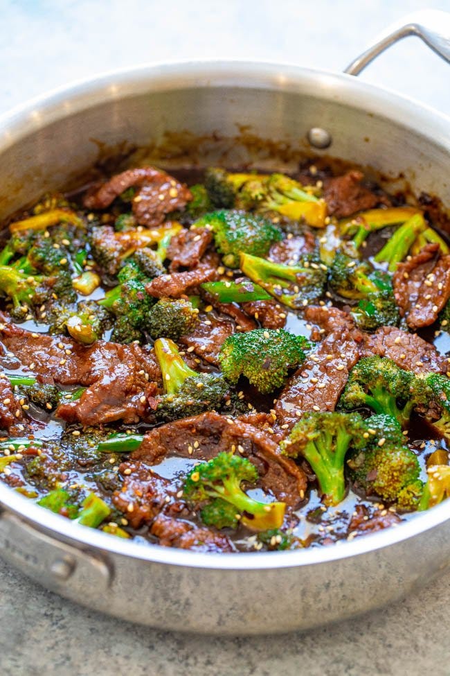 Better-Than-Takeout Beef and Broccoli — It really is BETTER than takeout and it's definitely FASTER!! This EASY Chinese restaurant copycat recipe is a family favorite that'll go into your regular rotation!!