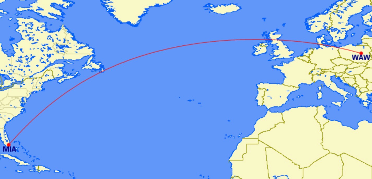 WAW-MIA: Cool route.